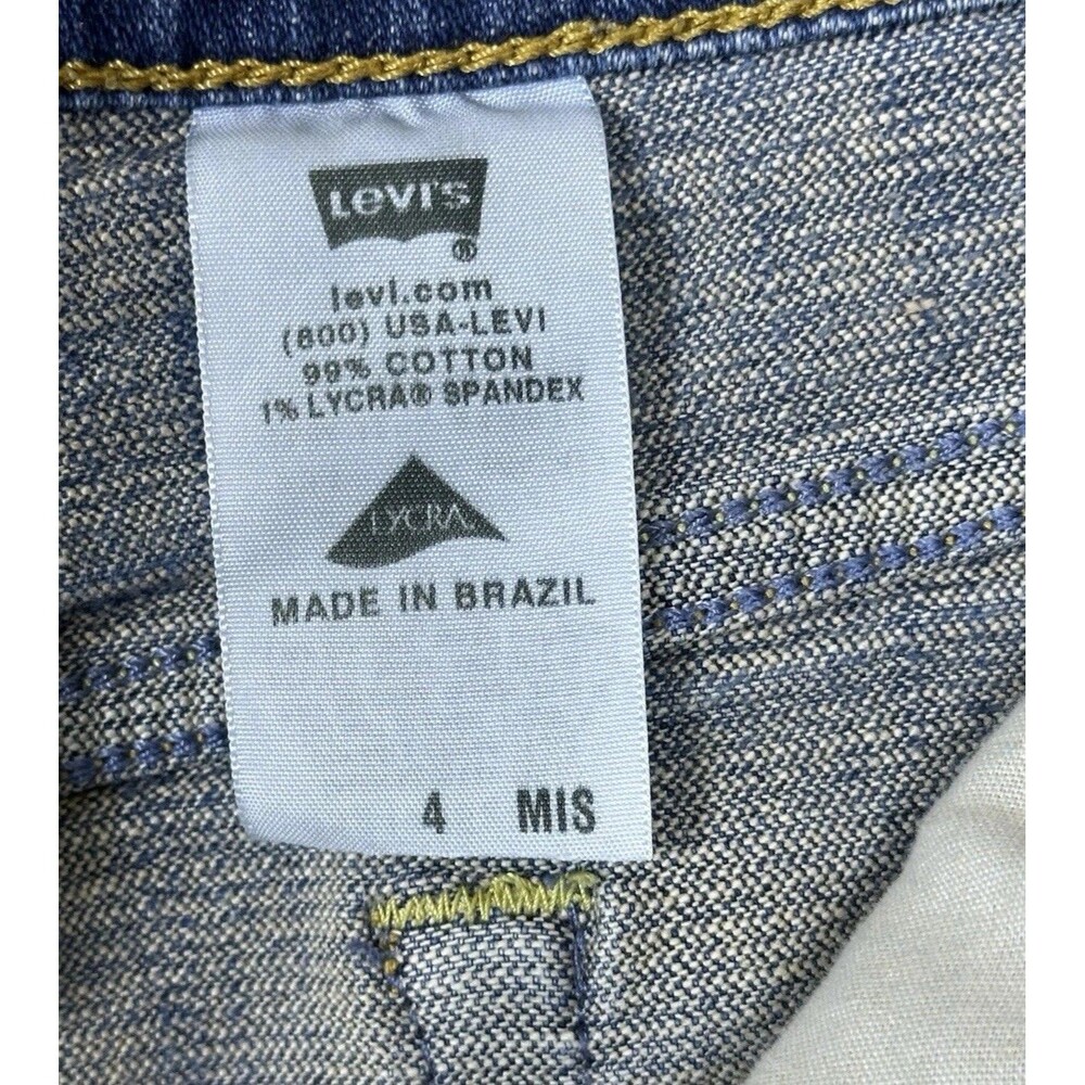 VTG Y2K Levi's Denim Jean Skirt Distressed Hem Knee Length Sz 4 Coastal Cowgirl. - Picture 7 of 9